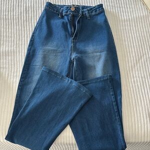 Fashion Nova Deep Blue High-Waisted Jeans